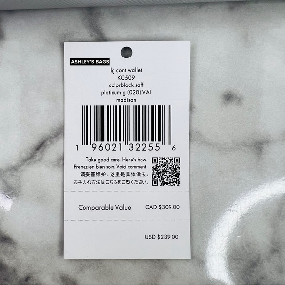 Kate Spade Madison Colorblock Large Continental Wallet In Platinum Grey - Picture 6 of 6